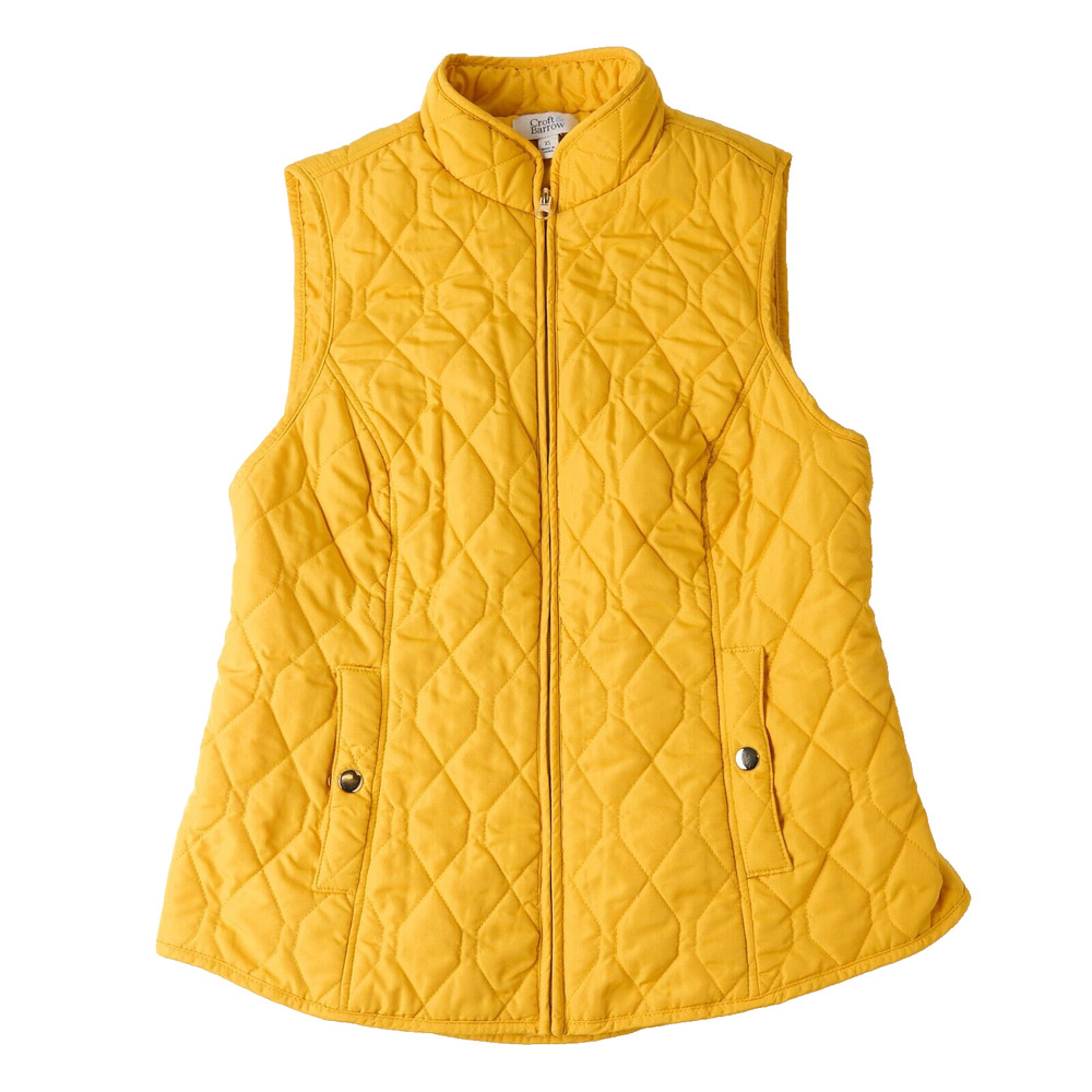 Croft & Barrow Womens Sz XS Quilted Vest Full Zip Equestrian Preppy Outdoors